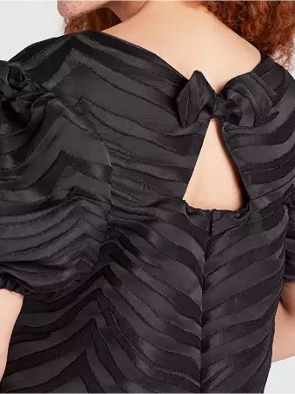 kate spade Black Textured Zebra-Stripe Mini Dress - Picture 3 of 5